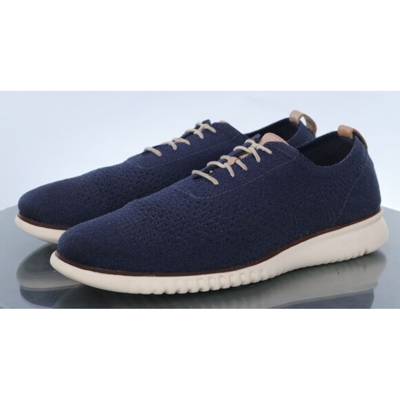 Cole Haan Zero Grand $160 Men's Knit Lite Wingtip Oxfords Shoes Size 12 M Blue